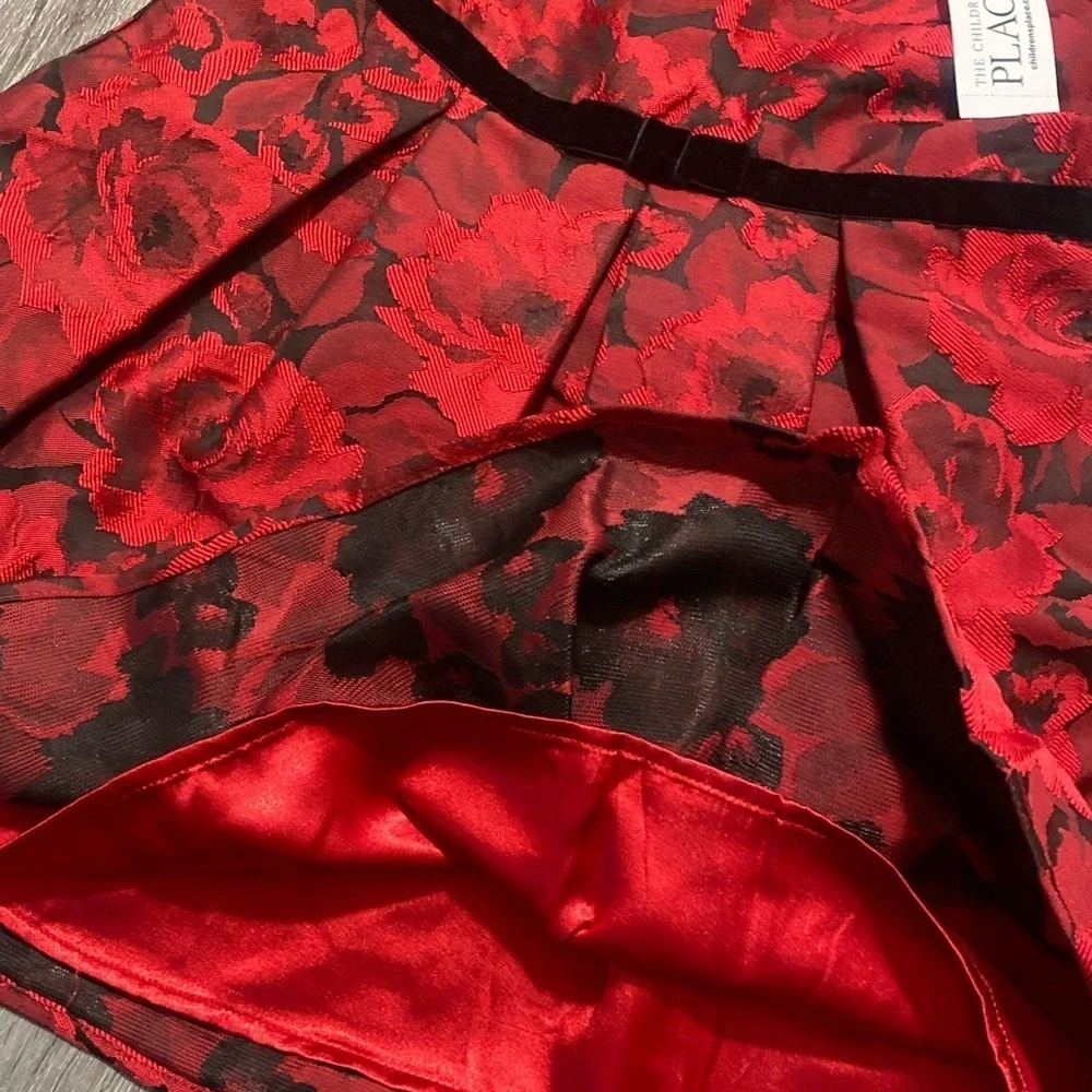 The Children’s Place Holiday Red Floral Fit & Flare Sleeveless Dress 5T